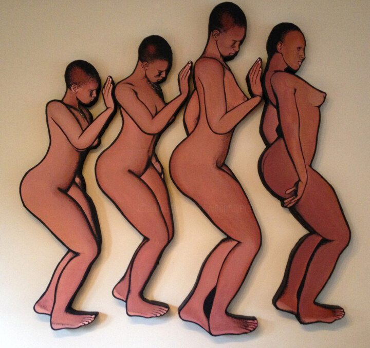 Escultura intitulada "Dancing roots.jpg" por Yvan Bruyère, Obras de arte originais, Acrílico