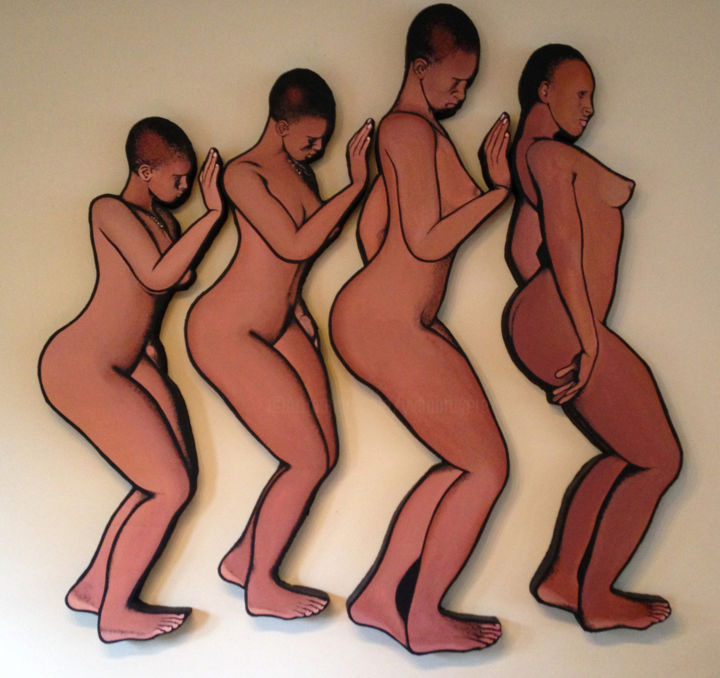 Sculpture intitulée "Dancing roots.jpg" par Yvan Bruyère, Œuvre d'art originale, Acrylique