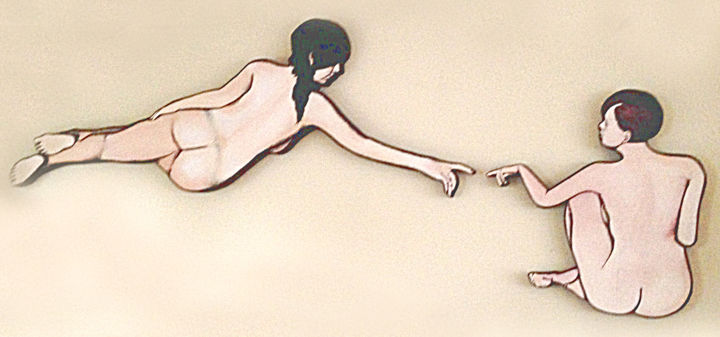 Скульптура под названием "et si dieu était un…" - Yvan Bruyère, Подлинное произведение искусства, Акрил