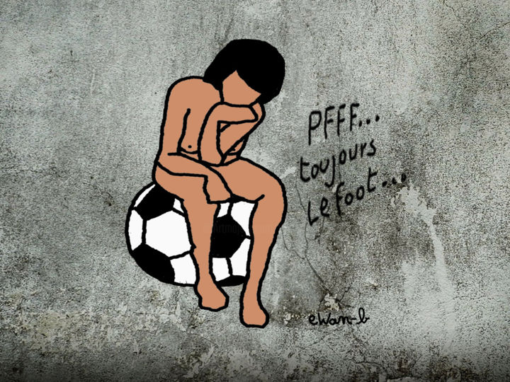 绘画 标题为“Pfff toujours le fo…” 由Yvan Bruyère, 原创艺术品, 墨