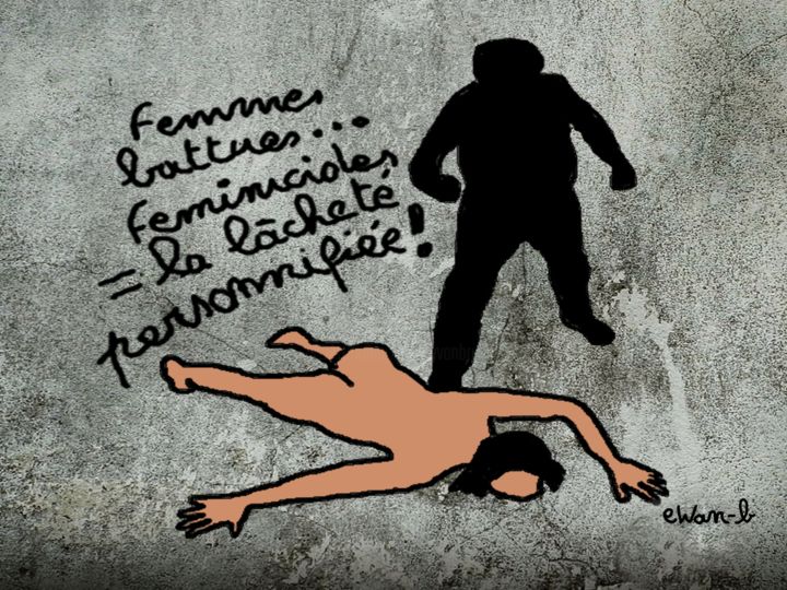 Peinture intitulée "la lâcheté personni…" par Yvan Bruyère, Œuvre d'art originale, Encre