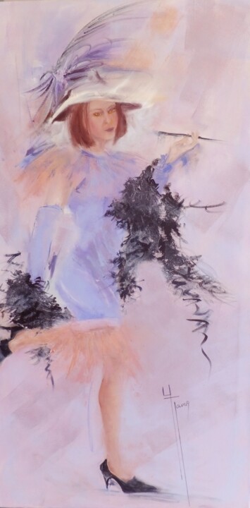 Peinture intitulée "Allez on danse" par Yveline Javer, Œuvre d'art originale, Huile