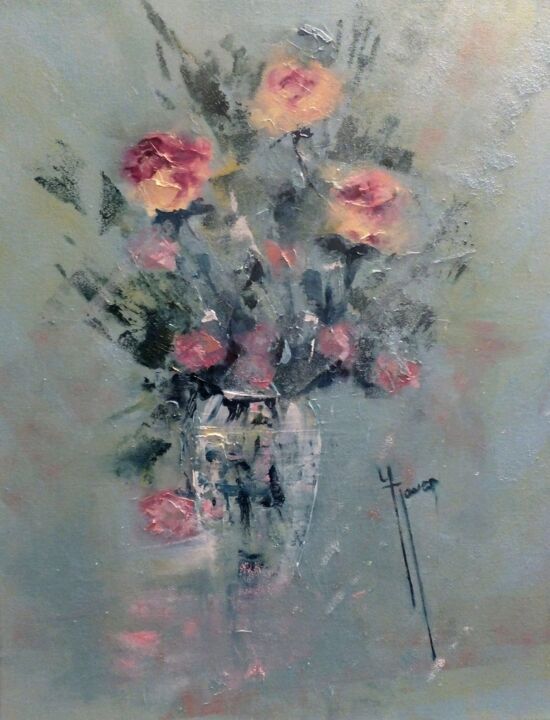 Peinture intitulée "Bouquet magique" par Yveline Javer, Œuvre d'art originale, Huile