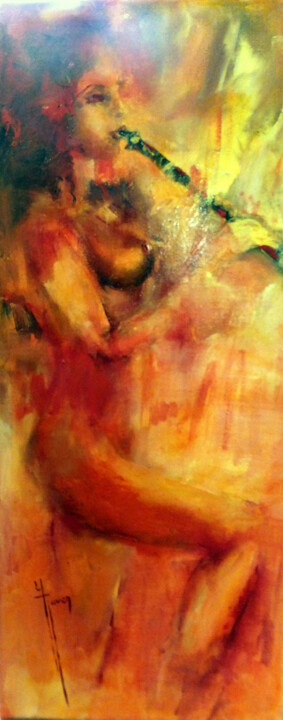 Peinture intitulée "Erotiqua" par Yveline Javer, Œuvre d'art originale, Huile