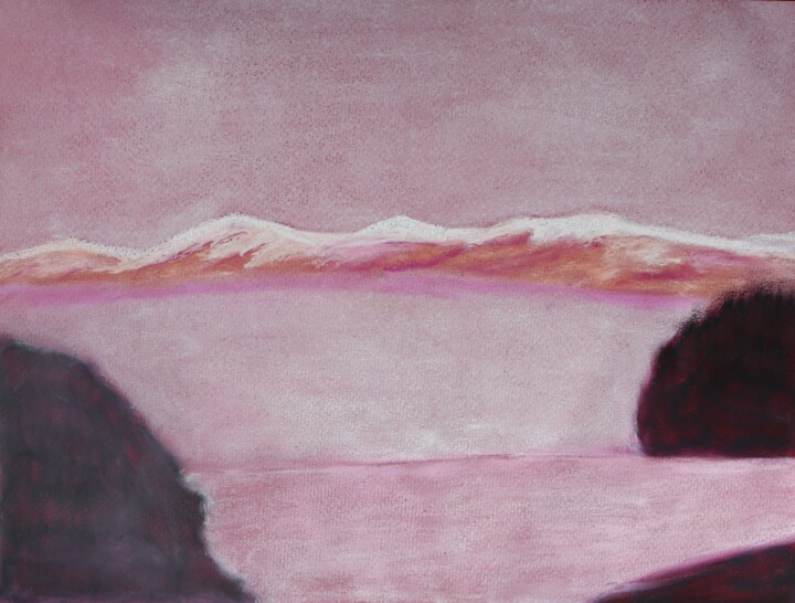 Malerei mit dem Titel "Paysage 2" von Yveline Tyaketou - Roquet, Original-Kunstwerk, Pastell