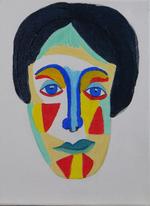 Peinture intitulée "Portrait de femme A…" par Yvelise Séraphin, Œuvre d'art originale, Acrylique