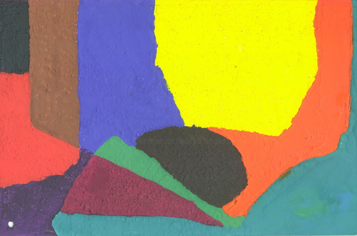 Peinture intitulée "A l'horizon, le sol…" par Yvelise Séraphin, Œuvre d'art originale, Gouache