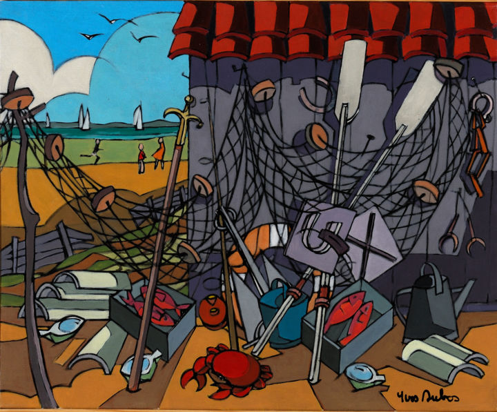 Peinture intitulée "le-crabe047d61x50.j…" par Yves Dubos, Œuvre d'art originale