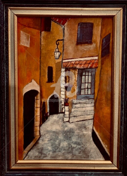 Painting titled "Ruelle  Vence" by Yves Perrotte, Original Artwork, Oil