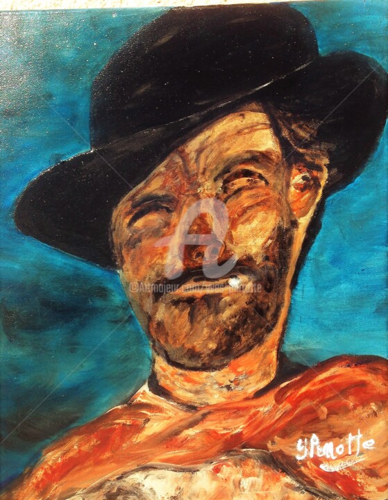 Peinture intitulée "Clint" par Yves Perrotte, Œuvre d'art originale, Acrylique