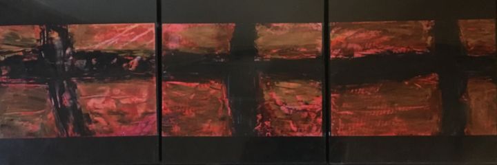 Painting titled "Triptyque 1" by Lavy, Original Artwork, Acrylic