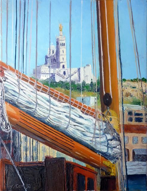 Peinture intitulée "Notre-Dame de la Ga…" par Yves Conte, Œuvre d'art originale