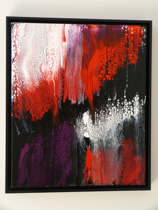 Schilderij getiteld "Stalactites" door Yves Thomas, Origineel Kunstwerk, Acryl Gemonteerd op Frame voor houten brancard