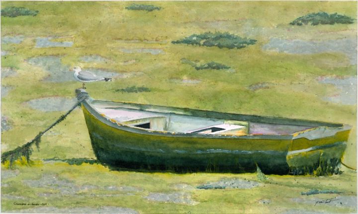 Malerei mit dem Titel "CROISIERE ENLISEE" von Yves Varlet, Original-Kunstwerk, Aquarell