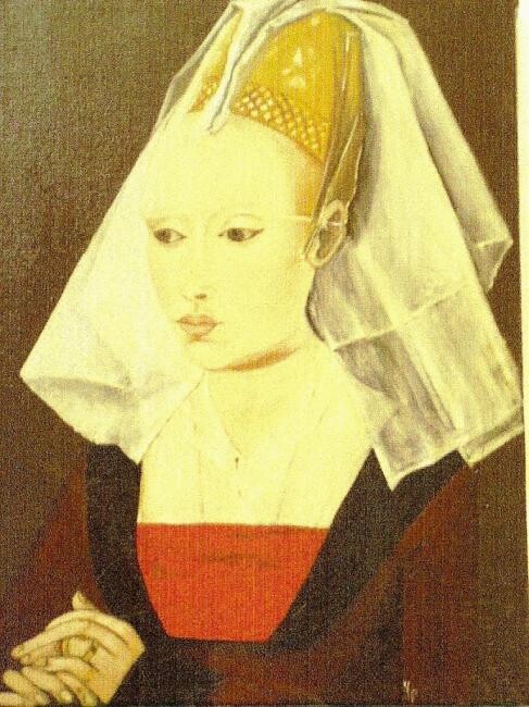 Peinture intitulée "portrait de dame d…" par Yvette Paris, Œuvre d'art originale