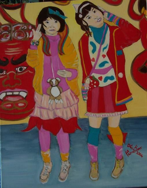 Painting titled "Lolitas-princesses" by Yuna, Original Artwork