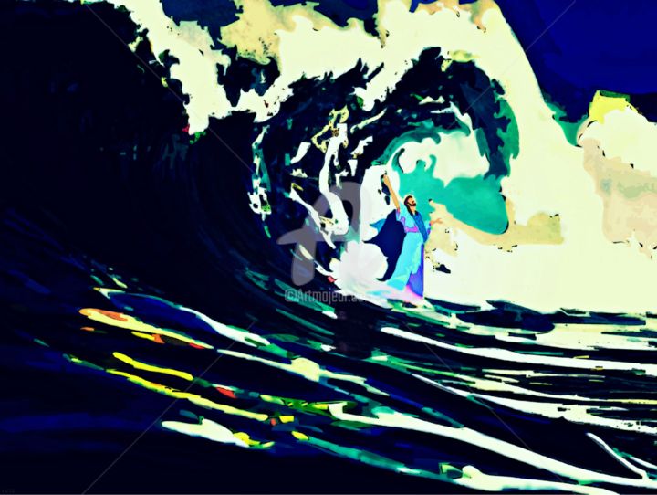 Artes digitais intitulada "2016 World Surfing…" por Yvis, Obras de arte originais, Trabalho Digital 2D