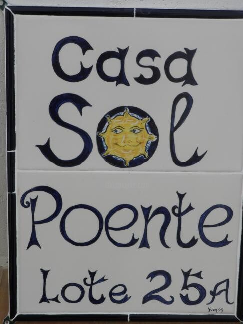 Malarstwo zatytułowany „House sign Casa Sol…” autorstwa Yvonne Palmer, Oryginalna praca