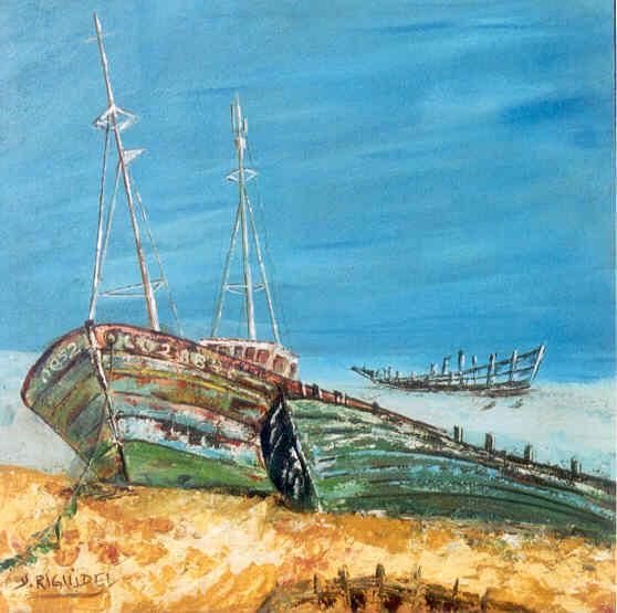 Peinture intitulée "Bord à bord pour l'…" par Yves Riguidel, Œuvre d'art originale