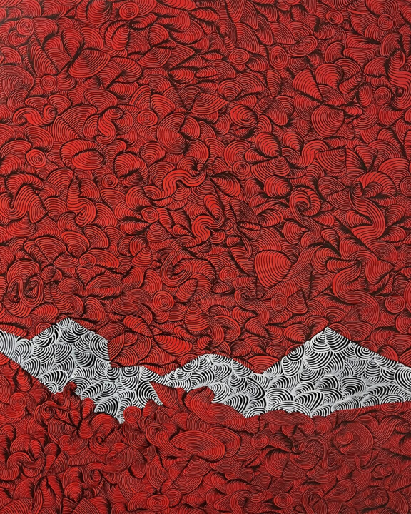 Painting titled "Coquillage 2" by Za, Original Artwork, Acrylic