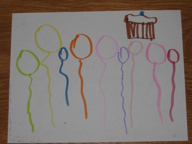 Drawing titled "Balloons" by Zachy, Original Artwork