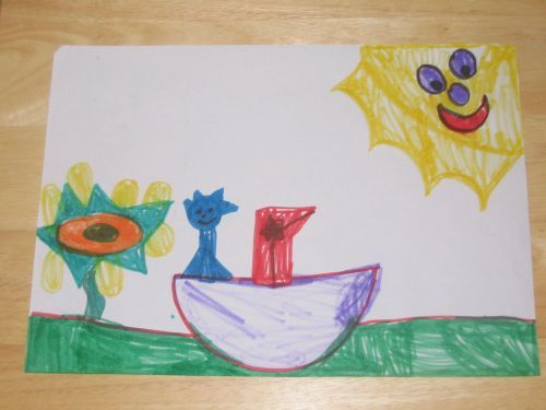 Drawing titled "Sailing, Sailing" by Zachy, Original Artwork