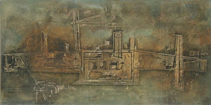 Painting titled "Warten auf das Licht" by Janusz Zadurowicz, Original Artwork