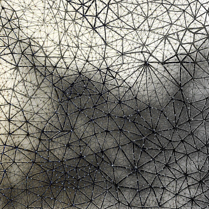 Arts numériques intitulée "Fractal gris étoile…" par Zael Arbaca, Œuvre d'art originale, Peinture numérique