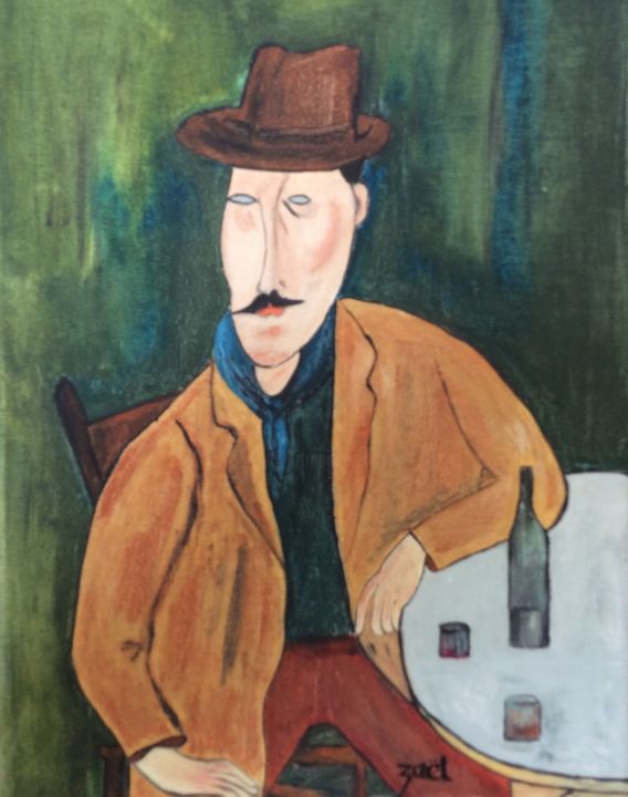 Peinture intitulée "LE BISTROT" par Zaël, Œuvre d'art originale, Huile