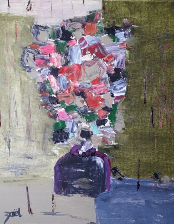 Painting titled "BOUQUET" by Zaël, Original Artwork, Oil