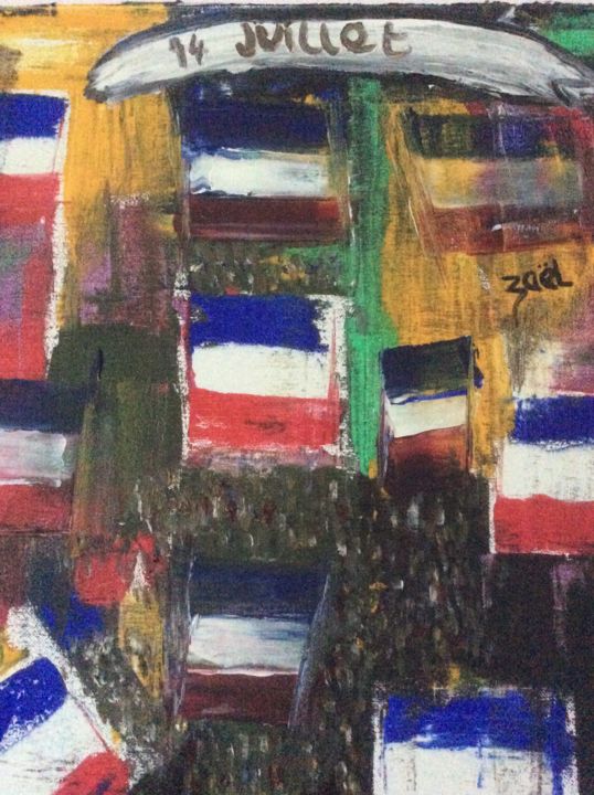 Painting titled "FETE NATIONALE" by Zaël, Original Artwork, Oil