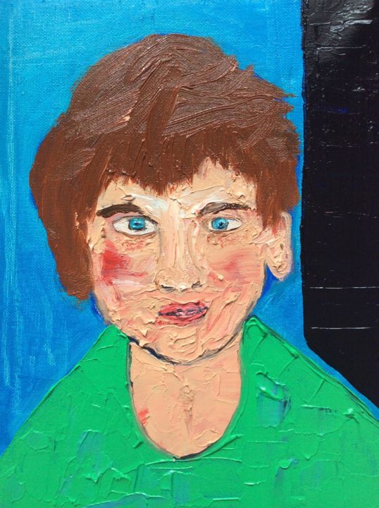 Painting titled "BLUE BOY" by Zaël, Original Artwork, Oil