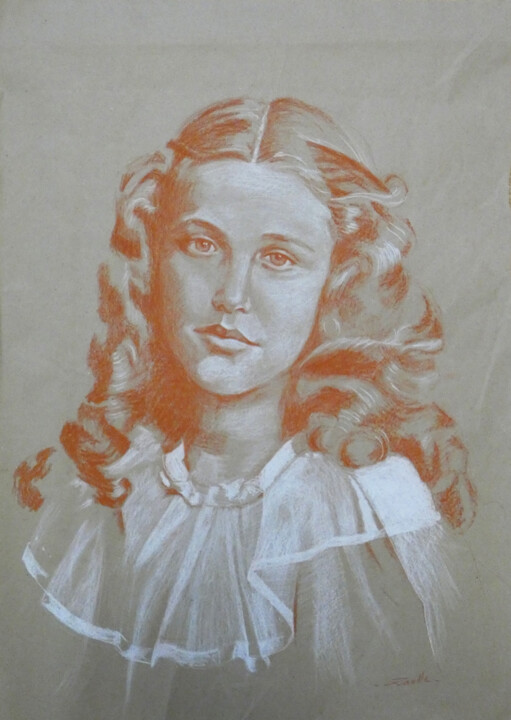 Dibujo titulada "Esquisse portrait c…" por Elsa Ducourret (Zaelle), Obra de arte original, Pastel