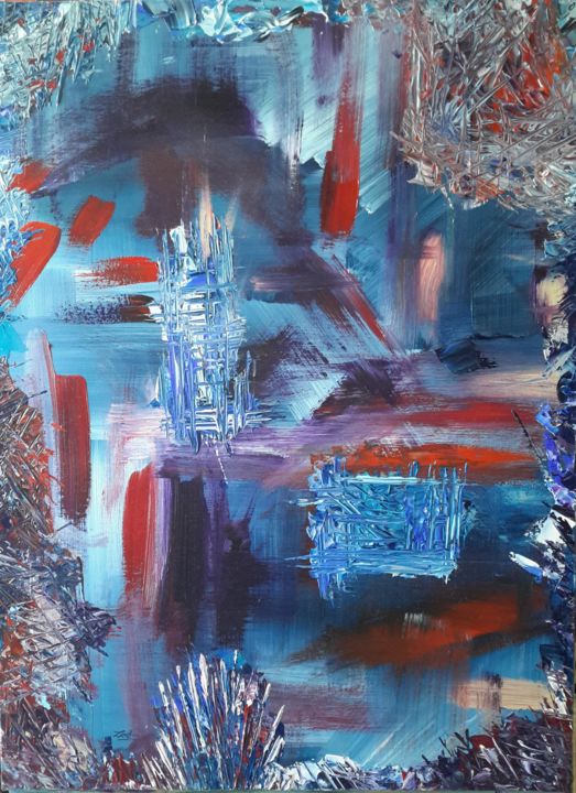 Peinture intitulée "laisser aller" par Fred Zafr, Œuvre d'art originale,