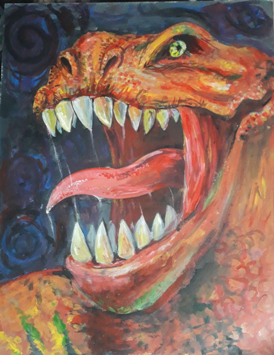 Pintura intitulada "Dino (Дино)" por Zaheroz, Obras de arte originais, Acrílico