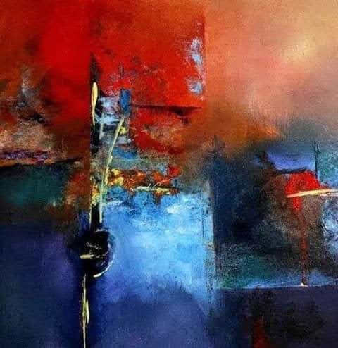 Peinture intitulée "Temps de réflexion" par Zahia Hachache Artiste, Œuvre d'art originale, Huile