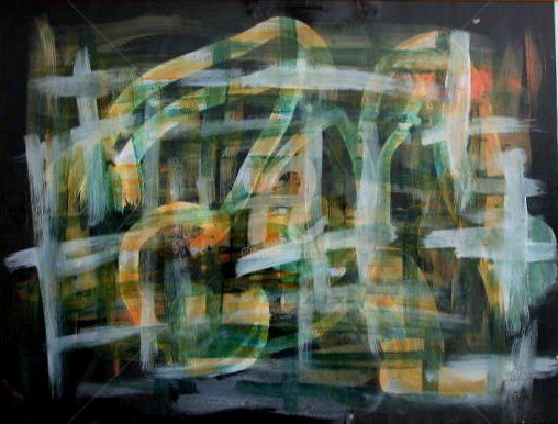 Peinture intitulée "Genome" par Zahia, Œuvre d'art originale