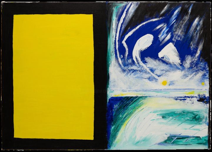 Pittura intitolato "The Sun & The Sea" da Zahra Salamat, Opera d'arte originale, Acrilico
