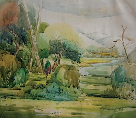 Schilderij getiteld "Landscap" door Md. Zahurul Hoque Shahin, Origineel Kunstwerk