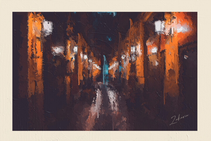 Digital Arts titled "Alley - زقاق" by Zakaria Al Omar, Original Artwork, Digital Painting