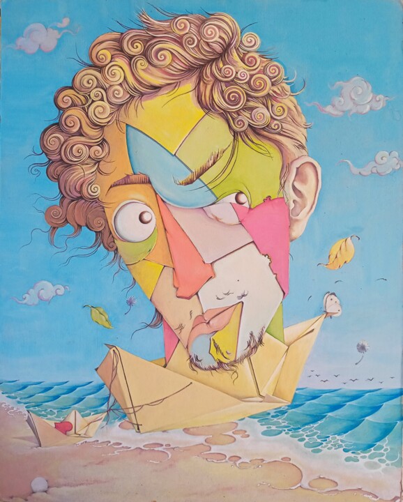 Peinture intitulée "Sindbad the lover" par Zakarie Ben, Œuvre d'art originale, Gouache