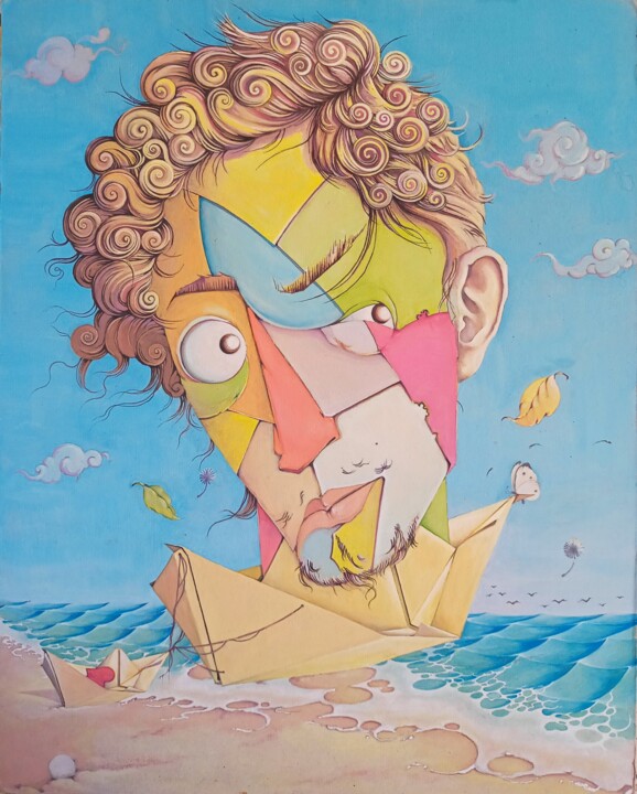 Painting titled "Sindbad the lover" by Zakarie Benhammada, Original Artwork, Gouache