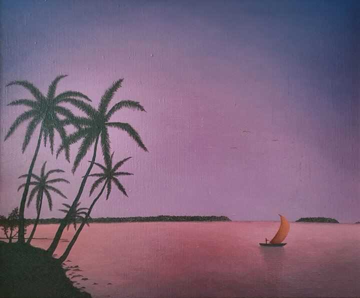 Painting titled "Summer Landscape" by Zakhar Dadaian, Original Artwork, Oil