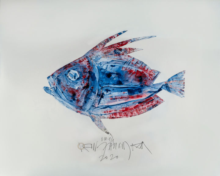 Gravures & estampes intitulée "Seagull III" par Leon Zakrajšek, Œuvre d'art originale, Monotype