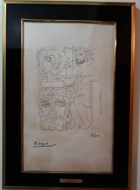 Drawing titled "Pablo Picasso" by Gonzalo Toro, Original Artwork, Charcoal