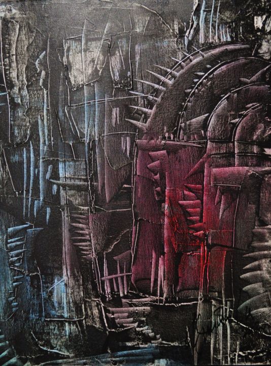 Painting titled "Métal" by Antonio Zamariola, Original Art, Acrylic