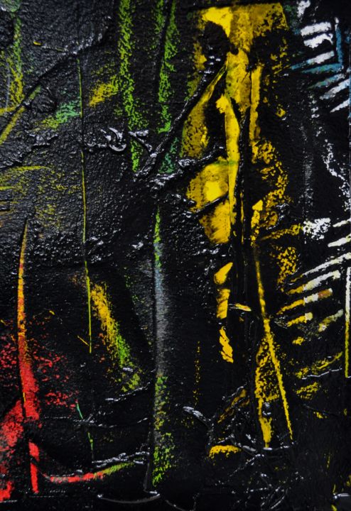 Painting titled "Noir Rouge Jaune" by Antonio Zamariola, Original Art, Acrylic
