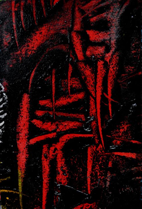 Painting titled "Rosso e nero" by Antonio Zamariola, Original Art, Acrylic