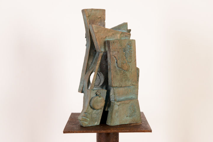 Sculpture titled "L'attente" by Antonio Zamariola, Original Artwork, Bronze