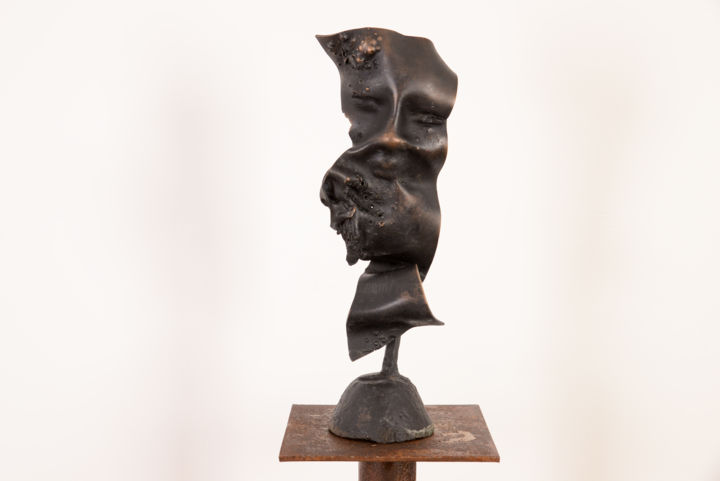Sculpture titled "Visage de Femme" by Antonio Zamariola, Original Artwork, Bronze